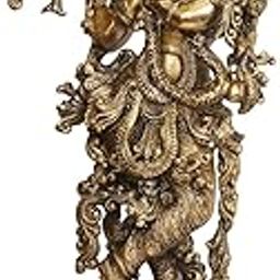 VGHU Brass Krishna Idol for Home Decor in Multicolor Height 12 Inch-image-34