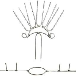 Pmw - Stainless Steel - Varalakshmi Pooja Kalasam Decoration Sticks Combo - Lakshmi Pooja Kalasam Flower Stand Stick - Five Point Support for Decoration - Crown Stick for God Varalaxmi Pooja-22