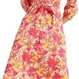 Women's Crepe Digital Floral Printed Flared Midi Dress-image-22