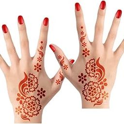 Mehandi Ke Chhape Set of - 2 Piece | Henna Tattoo stencil for Women, Girls and kids Easy to use in just 4 steps | Design No - APCUTE-H4-picture-30