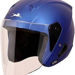 TVS Half Face Helmet for Men and Women, Blue, Size L, ISI and DOT Certified-image-33