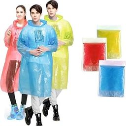 Unisex Disposable Rain Card for Emergency Use | Waterproof Rain with Smallest Pocket Size | Easy to Carry & Use (Reusable 2 Times) Thin Plastic Pack of 3-6