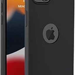 EGOTUDE Soft Slim Flexible Silicone Back Cover Case for iPhone 13 (Matte Black, TPU)-image-1