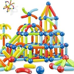 Pixel Toys Magnetic Stick & Ball Building Blocks Set for Kids Educational Construction Toy for Creativity & Brain Development Magnetic Building Toy (Multicolor) (24 Pcs)-image-88