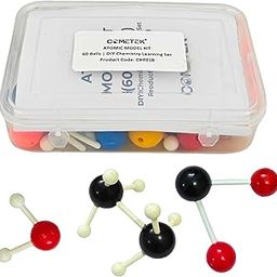 Cometek® Atomic Molecular Model Set for Chemistry Students – 60 Atoms + 26 Bonds, DIY Molecule Building Kit with Plastic Box, Science Education Tool for School & College-image-81