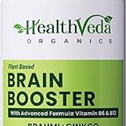 HEALTH VEDA ORGANICS PRIVATE LIMITED Plant Based Brain Booster With Ginkgo Biloba & Brahmi I 60 Veg Capsules I Boosts Concentration & Learning Activities-14