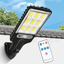 Brikipth Wireless Solar Street Lights Motion Sensor Security Solar Flood Lights Outdoor Road Wall Lamp with 3 Lighting Modes for Front Door, Garden, Yard, Garage, Path with Remote Control.-32