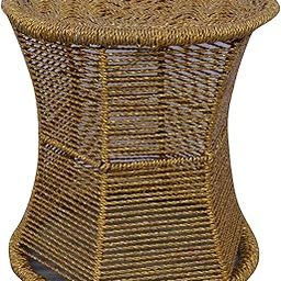 KAM Home Stool Golden Iron Indoor/Outdoor 36 * 36 * 40 CM Bamboo mudda-14