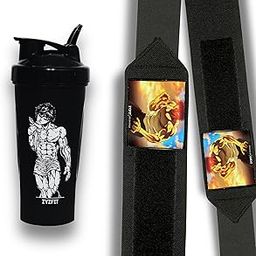 ZYZFIT Gym Shaker and Wrist Wrap Combo Baki Hanma Edition | Wrist Support for Workout, Benchpress, Shoulder Press | Protein Shaker Bottle-image-4