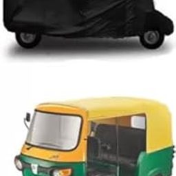 PROZAS® Waterproof Rikshaw Body Cover All Accessories Compatible for Autorickshaw with Mirror Pocket Uv Dust Proof Protects from Rain and Sunlight | Black-image-24