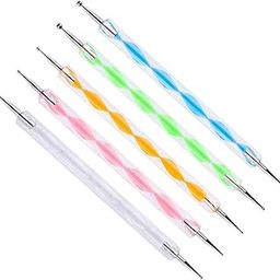 UNIQALL Nail Art Point Pen, Multicolor | Women's Friendly | Easy to Use | Pack of 5-36