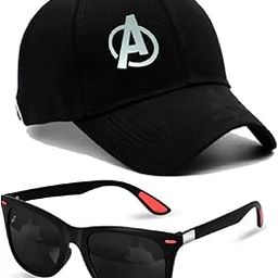 Stylish Cap for Men, Women, Kids Cotton Blend, Summer All Season Sports, Cricket, Gym, Branded, Adjustable Buckle Baseball Cap & 100% UV Protected Unisex Sunglasses Combo for Men & Boys.Pack of 2-image-94