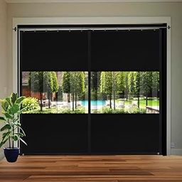 GREEN DECOR Polyester with PVC Fabric Outdoor Waterproof Curtain with Top Eyelet Protect from AC, Sun, Dust & Rain Used for Balcony, Door & Window (Black Color 4.5 X 4.5 Feet, Pack of 2 Piece)-image-50