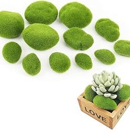 HASTHIP® 12pcs Artificial Moss Rocks, Small Faux Green Moss Covered Stones Green Moss Balls Decorative Fake Moss Decor for Fairy Gardens Floral Arrangements Craft-image-73