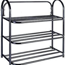 Heavy Metal Home Utility Foldable Shoe Rack 3 Shelves Durable and Multipurpose Shoe Rack/Shoe Stand/Shelf Book Stand/Shelve/Multipurpose Rack 3 Shelf (3 Shelf)-8
