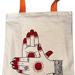 Hand painted Tote bag with hand design, pothi_pai-image-40