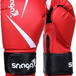 Snaga Vegan Leather Boxing Gloves for Sparring Training, Boxing, Kickboxing, Gym, Muay Thai with Foam Padding, Breathable Mesh, Fight Gloves for Men & Women (Red - White, 12oz)-image-33