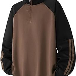 Half Zipper Solid Sweatshirt for Men (Regular Fit Polyester Blend)-image-13