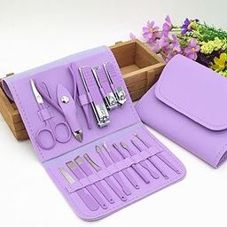 AARUX Manicure Pedicure Set Nail Clipper Kit For Women Men 16 Pieces Stainless Steel Professional Manicure Kit Tools Set for Household, Facial Nail Care, Foot Care With Travel Case (Multi Color)-image-60