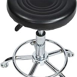 TOHFA Sales Premium Adjustable Doctor Stool– Hydraulic Swivel Medical Chair for Clinics, Salons, Labs & Offices–Kitchen Stool-Cafeteria Stool-Ergonomic Cushion Seat–Black-image-64