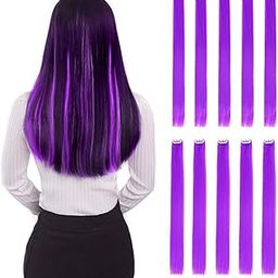 Majik Long Straight Coloured Hair Streak Extension for Women and Girls| Multi-Colors Party Highlights Streak Extension for Women for Party (Multicolor- M4)-image-125