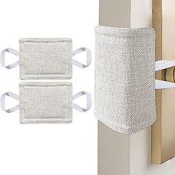 DHVSAM Door Silencer Quiet Door Closer Cushion, Padded Door Latch Cover for Nursery, Baby, Light Sleepers Noise Reduced Prevent from Locking for Toddler Safety - 4 x 3 inch, Natural Colored (2 Pcs)-image-81