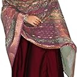 Women's Dupatta - Organza Fabric, Lightweight & Sheer, Weddings| Traditional Outfits| Soft & Breathable Material-(2-Metter Lenth)-PINK-SE-21-image-88