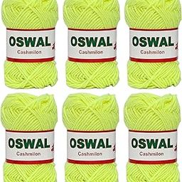 Woolco Oswal Cashimlon Acrylic Hand Knitting Yarn Balls Pack of 6 (20g Each) -Soft Wool Yarn for Knitting, Craft, DIY Projects, Sweaters, Scarves, Multicolor Wool Thread for Home Use (Neon)-image-75