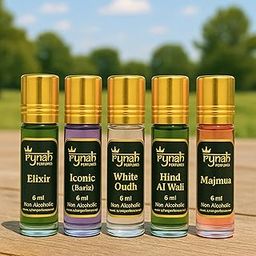 Rynah : Attar for Men – Combo Set of 5 x 6 ml Roll-On Perfume/Alcohol Free/Long-Lasting Fragrance/Itra/Itar-image-62