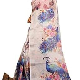 Womens' Printed Border All over Saree,Cotton Silk Saree,MMT5312-image-23