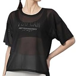 Women Black DRI-FIT Relaxed FIT T-Shirt-image-15