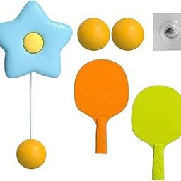 SECRET DESIRE Portable Indoor Hanging Table Tennis with Balls Interaction Birthday Star Three Ball Hanging Table Tennis Balls Exercise |Portable Paddles |Balls Exerciser | Door Frame-picture-29