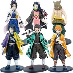 SmileGear Mini Action Figures, Multiple Character Collectible Set, Car Dashboard, Decoration and Cake Topper Toys for Fans 5-15 cm (Demon Slayer Big Size, 6 Pcs Set)-image-70