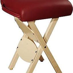 Master Massage Portable Folding Stool - Burgundy, 13x13x19 Inches, 350 lbs Capacity, Wooden Frame, PU Cushion, Ideal for Clinics, Spas, Salons & More-40
