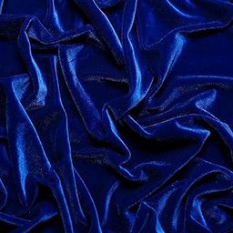 Cottonfry Stretch Velvet Fabric | Luxury & Soft | 60" Wide Roll | 10% Spandex | Sewing, Apparel, Upholstery (1m, Royal Blue), Solid-image-10
