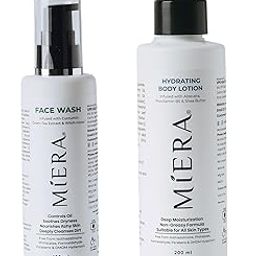 MIERA Hydration Duo | Face Wash with Curcumin & Green Tea for Fresh, Clear Skin | Hydrating Body Lotion with Aloe Vera & Shea Butter for Soft, Smooth Skin | Suitable for All Skin Types-3