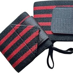 Aero Tribe Wrist Supporter for Gym Wrist Band for Men Gym & Women with Thumb Loop Straps - Wrist Wrap Gym Accessories for Men Hand Grip & Wrist Support Sports Straps for Gym, Weightlifting - Red-5