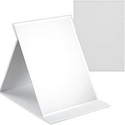 Spatlus Portable Foldable Makeup Mirror, 180° Adjustable Rotation, Leather Case Vanity Mirror for Office Desk, Vanity Table, Travel, Camping, Bathroom Shaving, Ultra Thin (Color : White, 1 Piece)-image-81