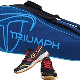 Badminton Shoe Smash Black Size-4 with Triumph Badminton Bag 303 Navy/Sky-image-60