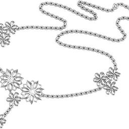 18k (750) White Gold and Diamond Necklace for Women-image-26
