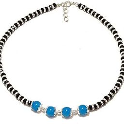 925 Stylish Nazariya Anklet (Payal) with 4 Sky Blue Color Beads with Silver Flower Cap Designer Beads in Pure 92.5 Sterling Silver for Girls and Women - 1 Pc-image-54