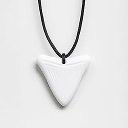 Abley's Silicone Chew Necklace for Anxiety Relief, Sensory Aid for Autism ADHD SPD, White Triangle Pendant with Black Cord-image-92