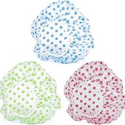 Colorful Waterproof Elastic Eva Free-Size Bathroom Shower Caps Daily Use Plastic Shower Cap for Girl's and Women's (Multi-color) (6 Pieces)-image-50