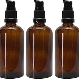 NatureSack The Best of Nature- 100ML Empty Amber Glass Bottle with Lotion Pump & Black Cap for Essential Oils, Blends, DIY Skincare, Cosmetic, Multipurpose Bottle for Home & Travel Purpose (Pack of 3)-picture-18