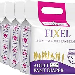 FIXEL Premium Adult diaper pants Waist size 88-147 cm (35"58") XL (56 pisces)-image-49