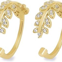 925 Sterling Silver Leafy Cubic Zircon Studded Gold Plated Pair Toe Ring|Gift for Women|With Certificate & 925 Stamp|Mother's Day-image-2