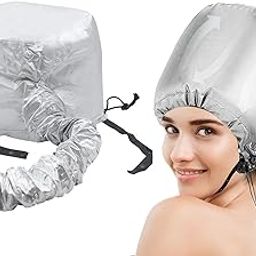 UCRAVO Hair Dryer Bonnet Portable Hood Attachment Silver Soft Cap for Blow Dryer, Adjustable Heat Bonnet for Deep Conditioning, Styling, Fits All Hair Types Hair Drying & Curl Setting at Home or Salon-image-76