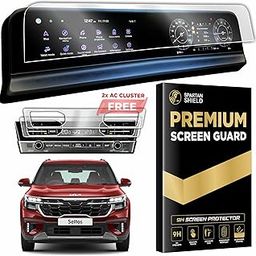 9H Screen Guard For NEW KIA SELTOS 2023 FACELIFT || DUAL FULL TOUCHSCREEN INFOTAINMENT Display Protector || Car Music System Accessory - Glossy [Not Tempered Glass] (HTX HTX+ GTX+)-24