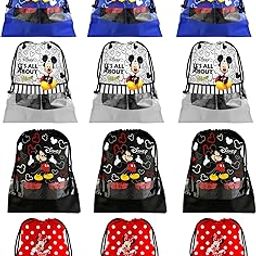 Portable Travel Shoe Bags Dust-Proof Shoe Organizer Space Saving Storage Bags, Disney Print (Set of 12,Black & Royal Blue & Grey & Red) -HS_35_KUBMART18084-image-87