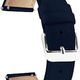 ACM Watch Strap Leather Belt 20mm Compatible with Garmin Vivomove Hr Smartwatch Casual Classic Band Blue-image-54